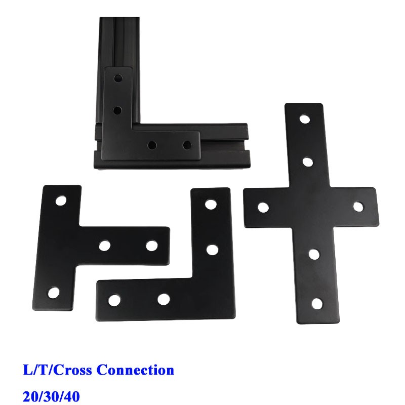 V Slot Aluminum Extrusion - 4/10pcs Black L/T/Cross Connection Plate Aluminum