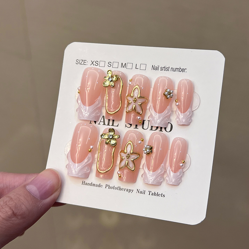 3D Printing Nails - 10Pcs/Set Handmade Medium-sized Almond 3d gel