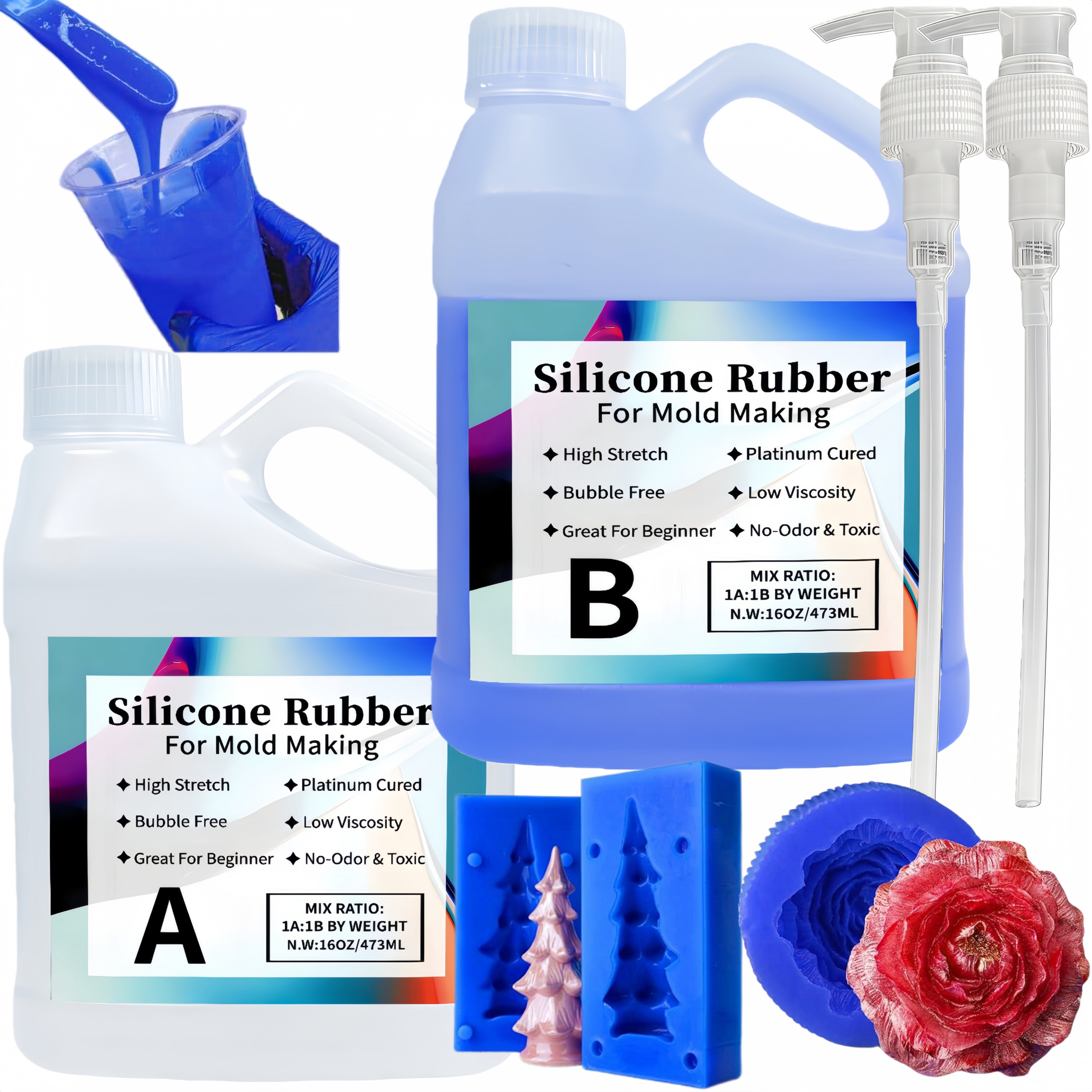 3D Printing Liquid - Platinum-Cured 15A Liquid Silicone Mold Kit