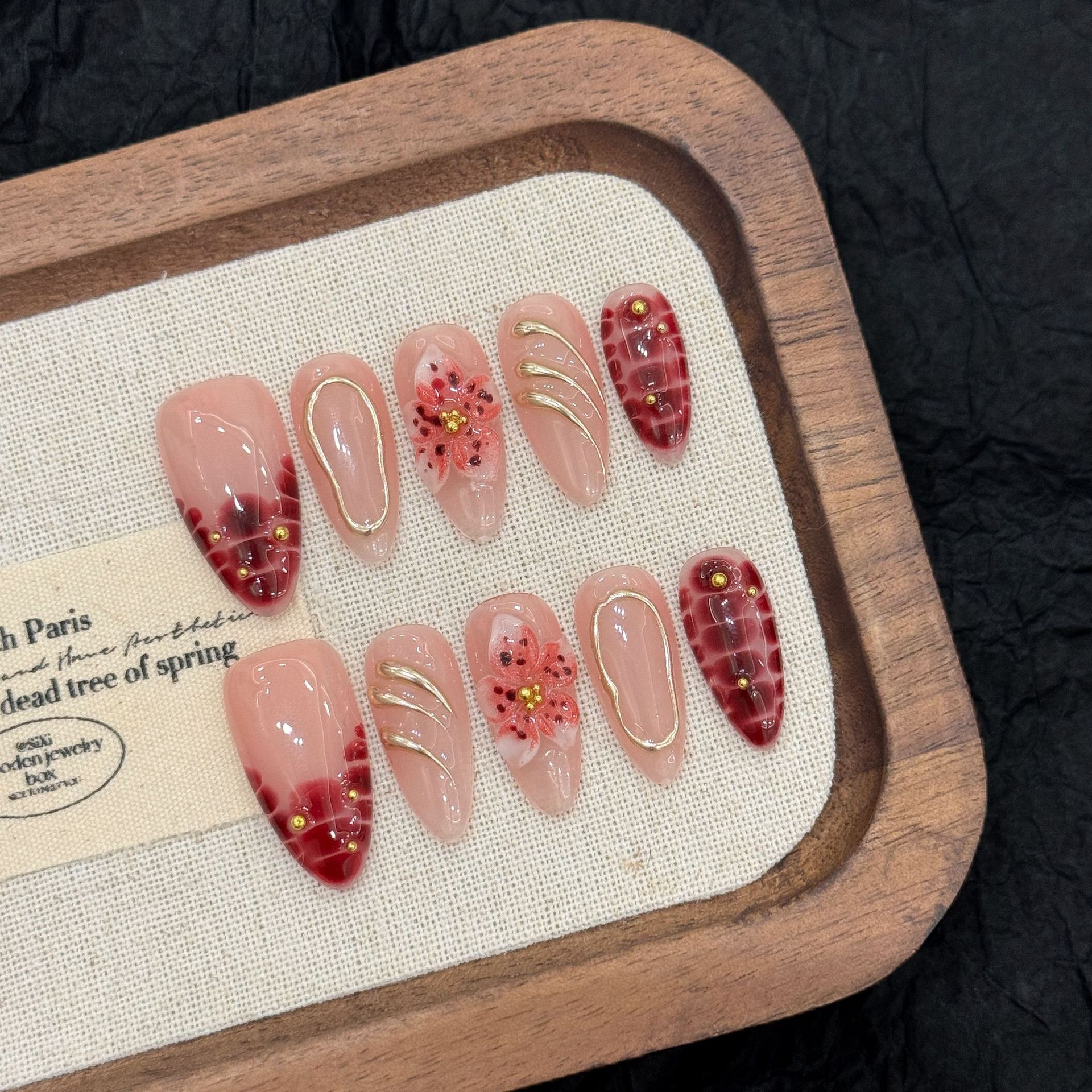 3D Printing Nails - 10pcs Crocodile Print French Style Press