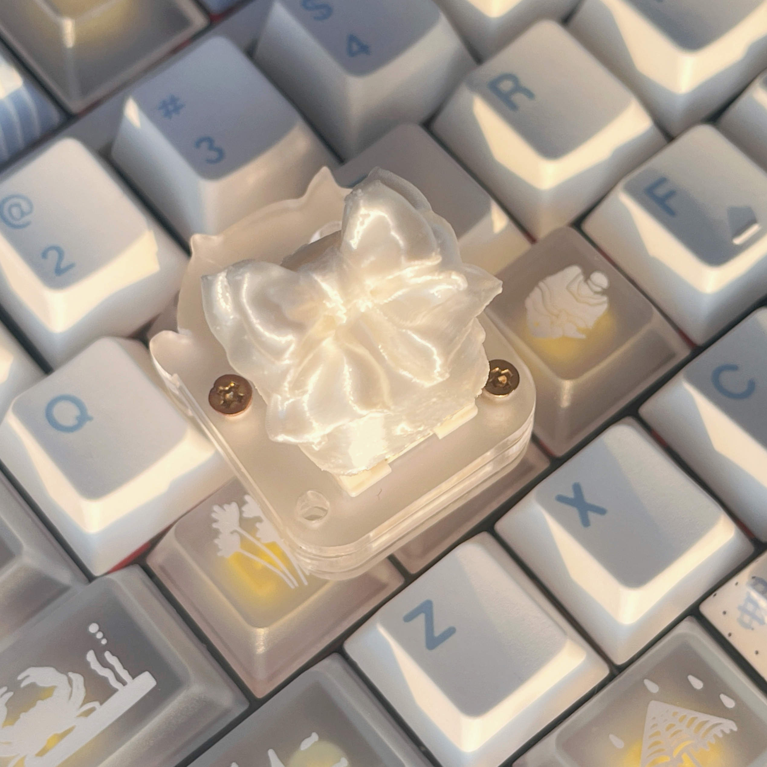 3D Printing Keyboard Keys - Silk Bow Themed Point Keycap 3D