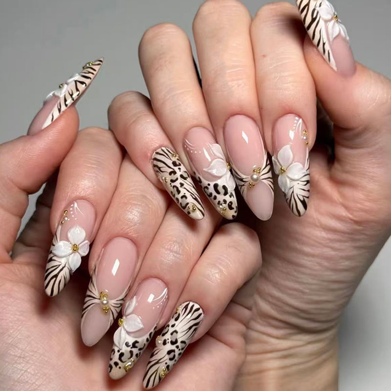3D Printing Nails - 24pcs New sweet but cool Leopard