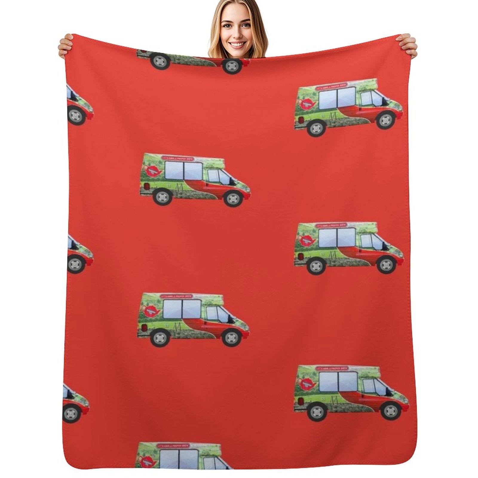 3D Printing Yorkshire - Yorkshire Tea Van Red Throw Blanket