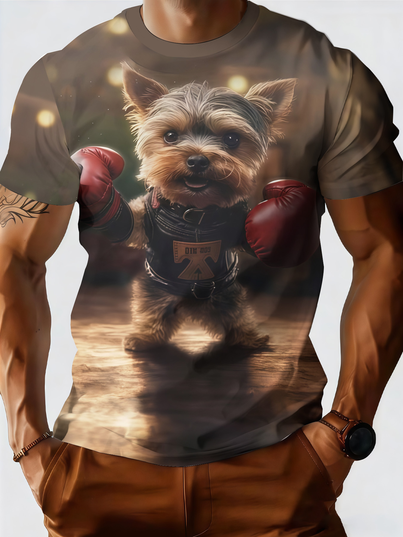 Summer New Men's O-neck T-shir - 3D Printing Yorkshire บทวิจารณ์และราคา