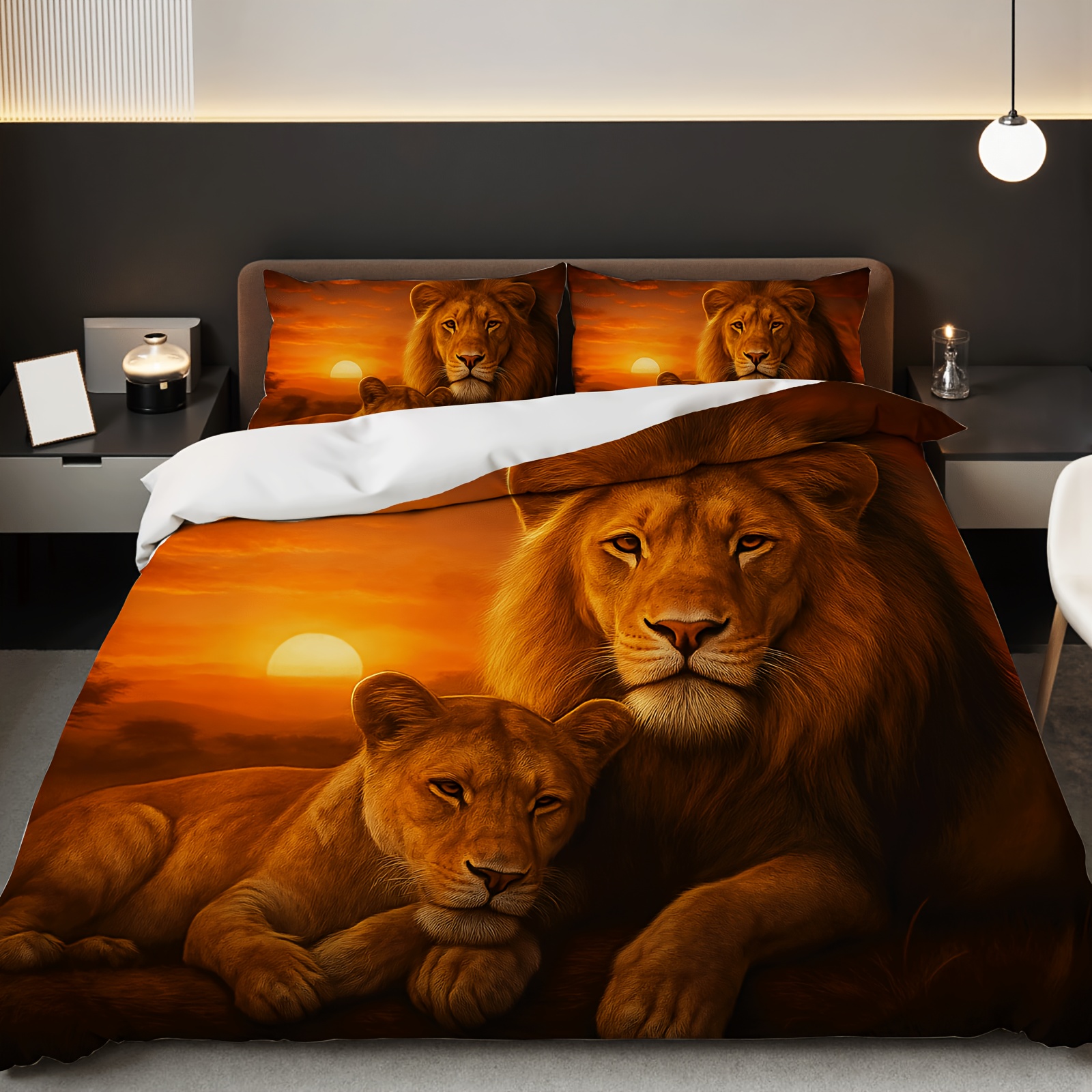 3pcs Lion Couple Bedding Set 3 - 3D Printing Nerd บทวิจารณ์และราคา