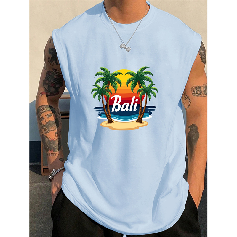 Summer Bali Pattern Men's Tank - 3D Printing Bali บทวิจารณ์และราคา