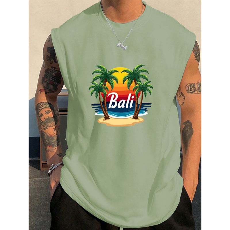 Summer Bali Pattern Men's Tank - 3D Printing Bali บทวิจารณ์และราคา
