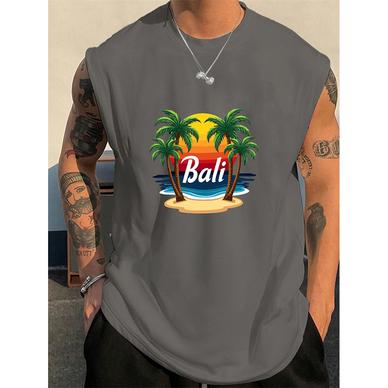 Summer Bali Pattern Men's Tank - 3D Printing Bali บทวิจารณ์และราคา