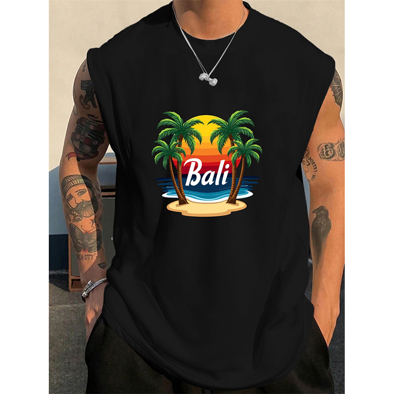 Summer Bali Pattern Men's Tank - 3D Printing Bali บทวิจารณ์และราคา