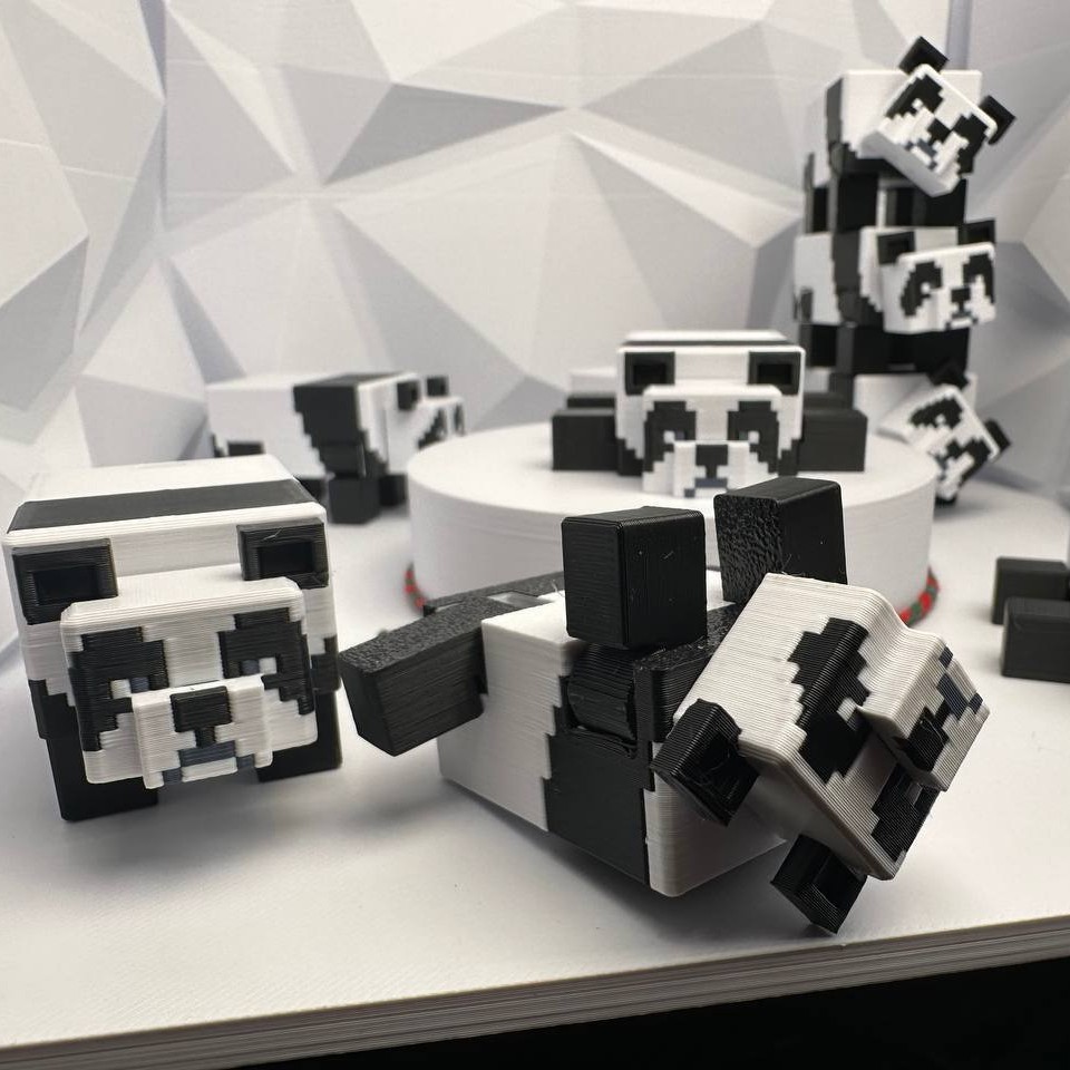 3D Printed Pixel Panda Toy Art - 3D Printing Fidget Toys บทวิจารณ์และราคา