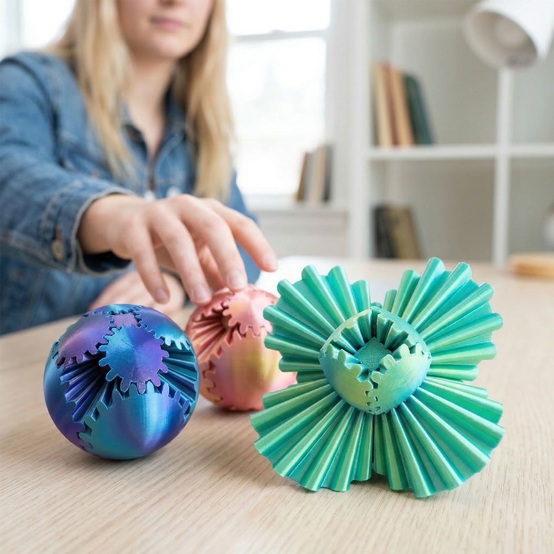 1PC Gear Ball 3D Printed Fidge - 3D Printing Gears บทวิจารณ์และราคา