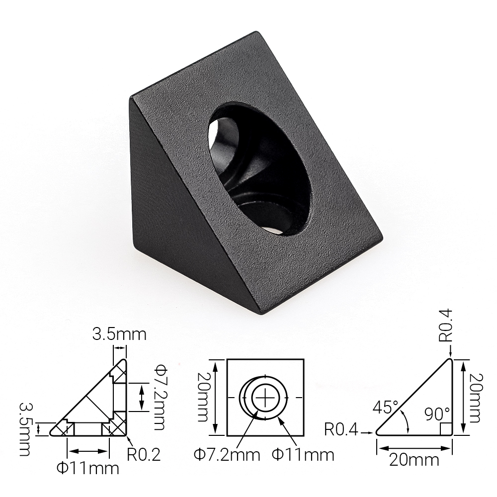 4pcs/lot V-slot Angle Corner C - V Slot Aluminum Extrusion บทวิจารณ์และราคา