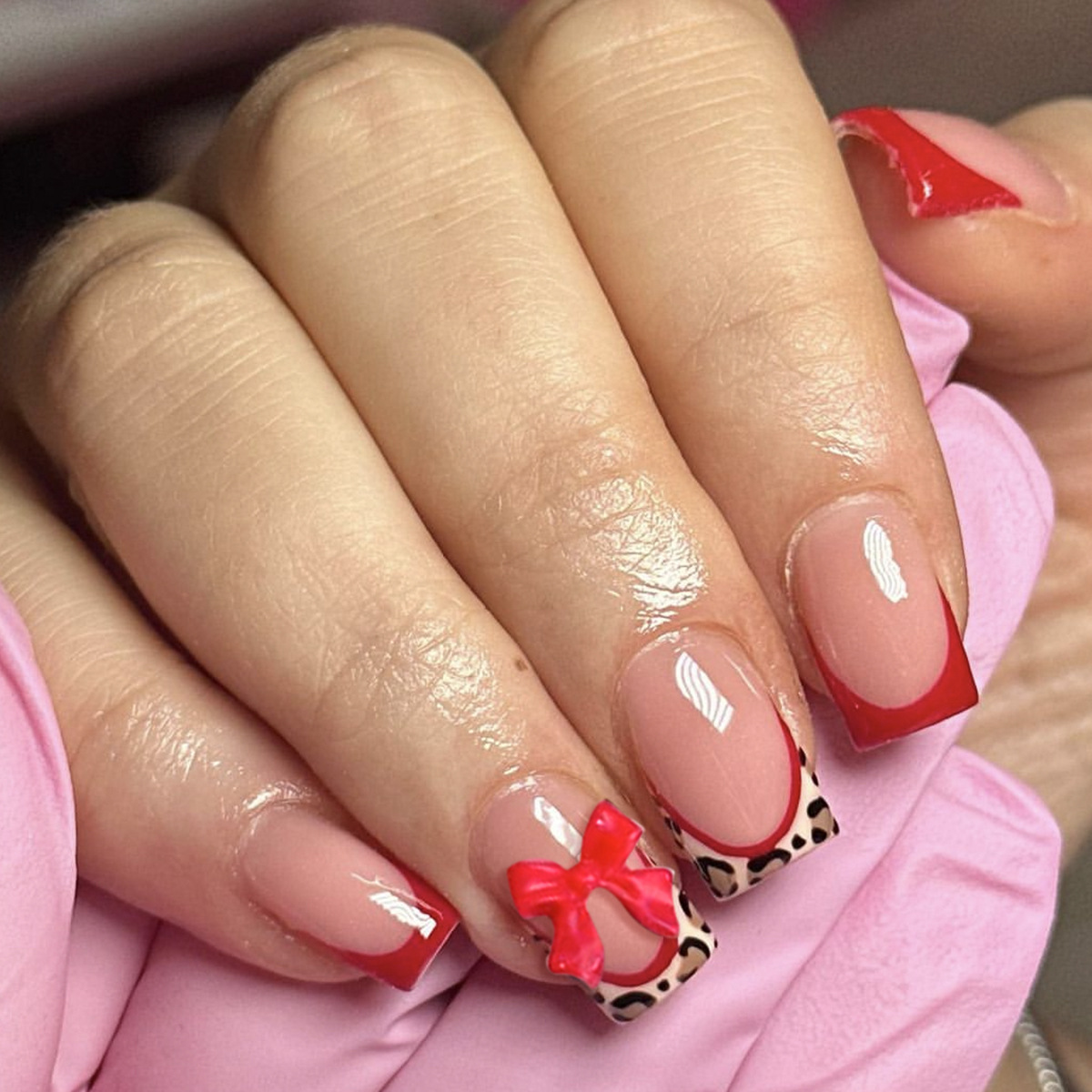 24pcs Red French Style Fake Na - 3D Printing Nails บทวิจารณ์และราคา