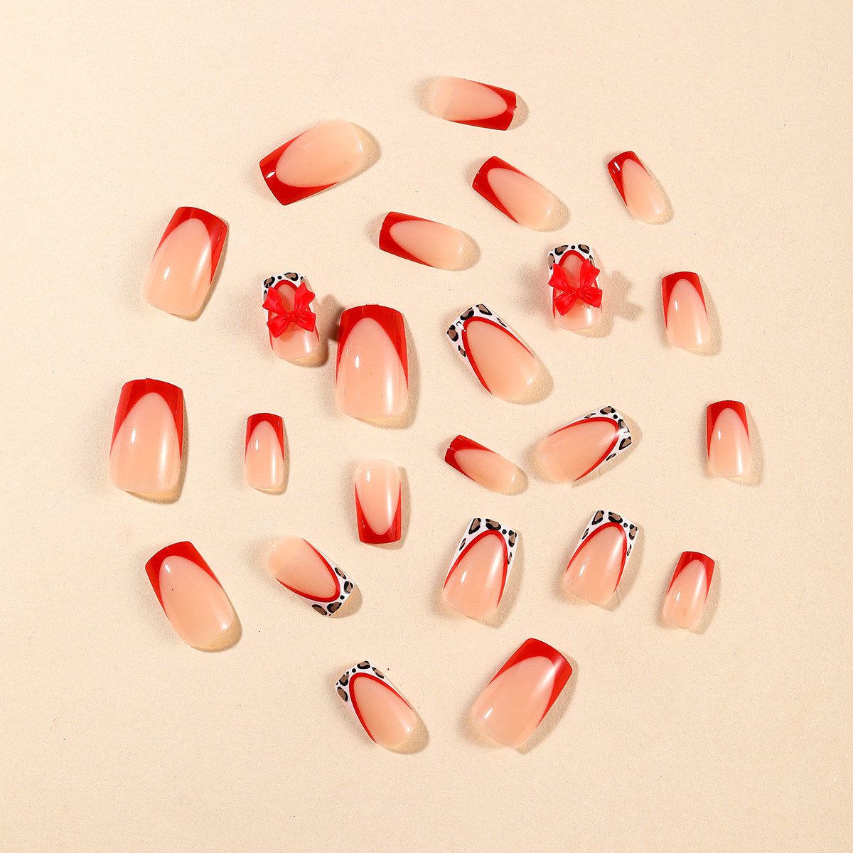 24pcs Red French Style Fake Na - 3D Printing Nails บทวิจารณ์และราคา