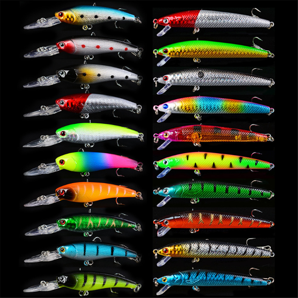 20pcs/lot Minnow Fishing Lures - 3D Printing Lure บทวิจารณ์และราคา