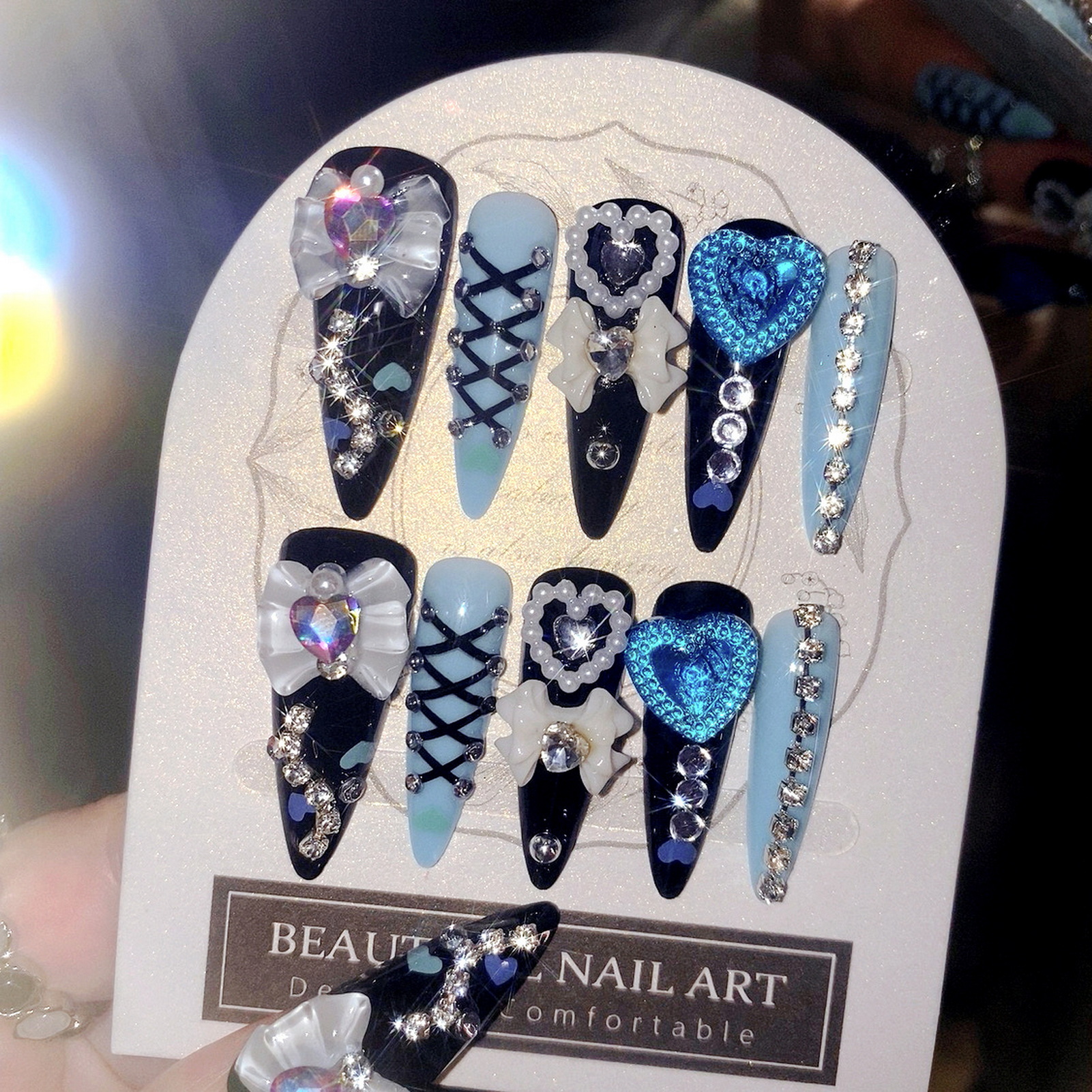 24pcs 3D Bow Decor False Nails - 3D Printing Nails บทวิจารณ์และราคา