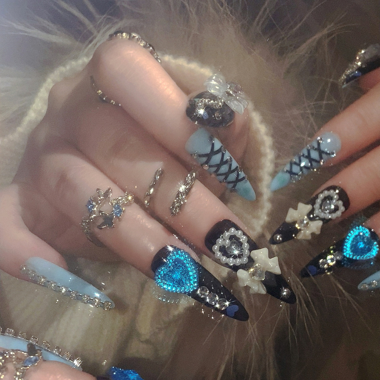 24pcs 3D Bow Decor False Nails - 3D Printing Nails บทวิจารณ์และราคา