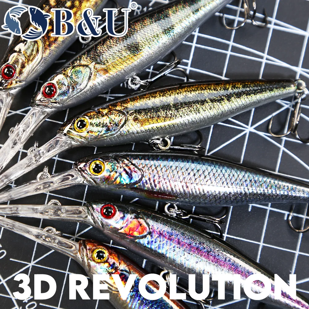 B&U  68mm 3D Printing Shad Sus - 3D Printing Lure บทวิจารณ์และราคา
