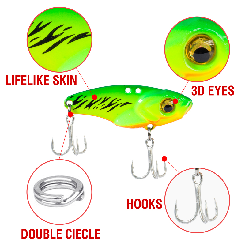 6PCS Metal VIB Lure 5g 7g 10g  - 3D Printing Lure บทวิจารณ์และราคา
