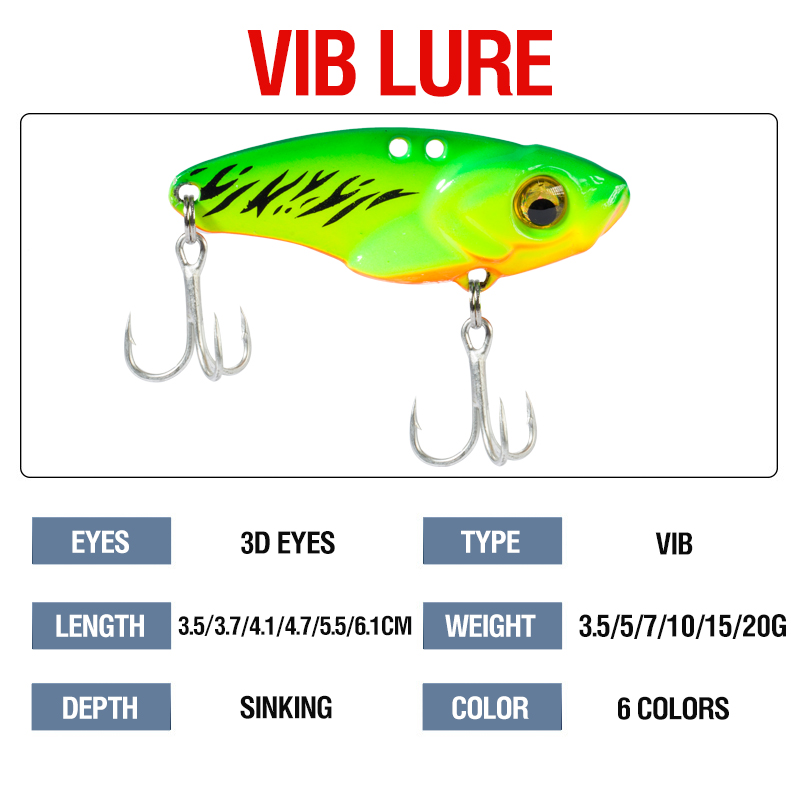 6PCS Metal VIB Lure 5g 7g 10g  - 3D Printing Lure บทวิจารณ์และราคา