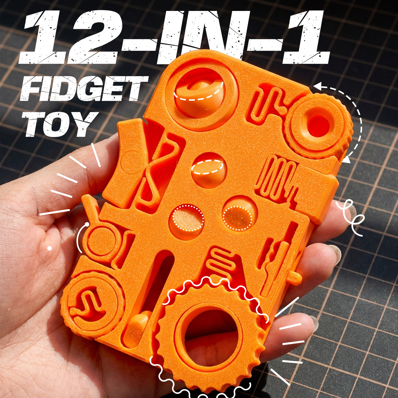 12-in-1 Stress Relief Toy 3D P - 3D Printing Fidget Toys บทวิจารณ์และราคา