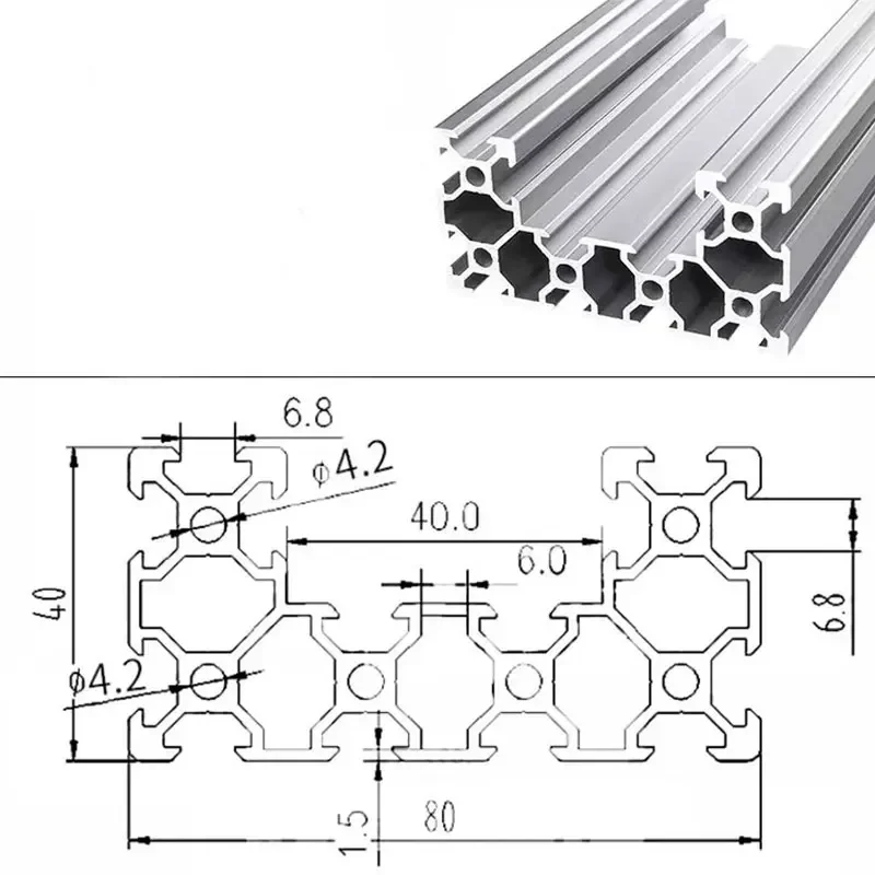 1PC Aluminum Profile 4080U V-S - V Slot Aluminum Extrusion บทวิจารณ์และราคา