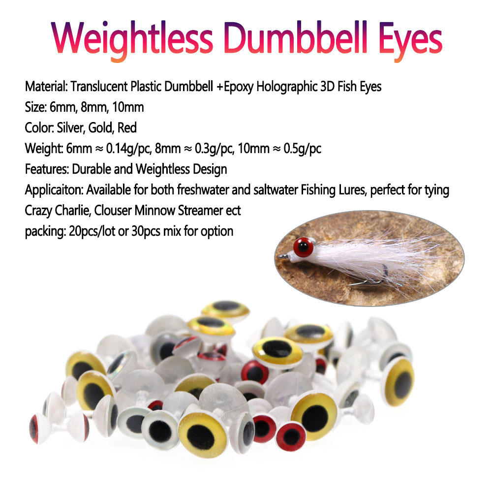 20/30pcs Weightless Dumbbell E - 3D Printing Lure บทวิจารณ์และราคา