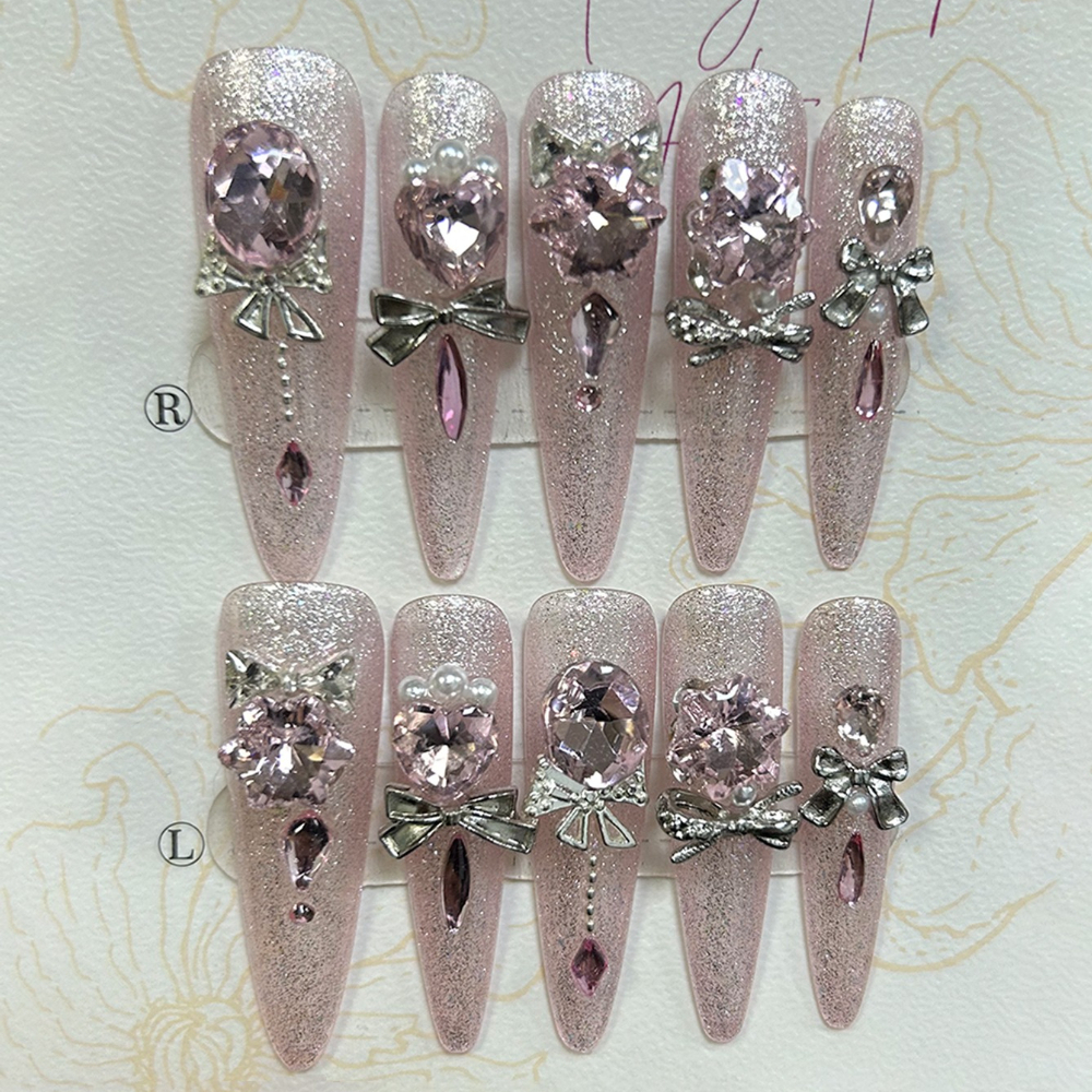 Luxury Pink Cat Eye Glitter St - 3D Printing Nails บทวิจารณ์และราคา