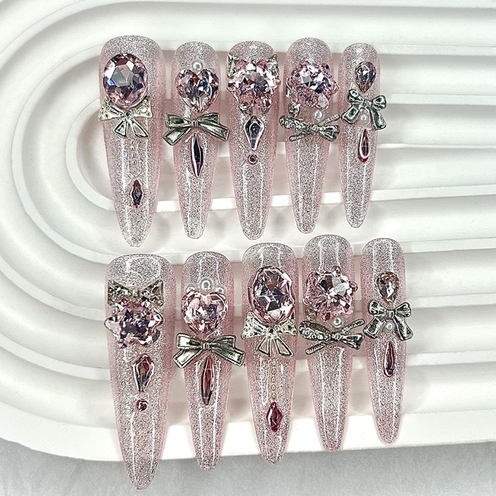 Luxury Pink Cat Eye Glitter St - 3D Printing Nails บทวิจารณ์และราคา