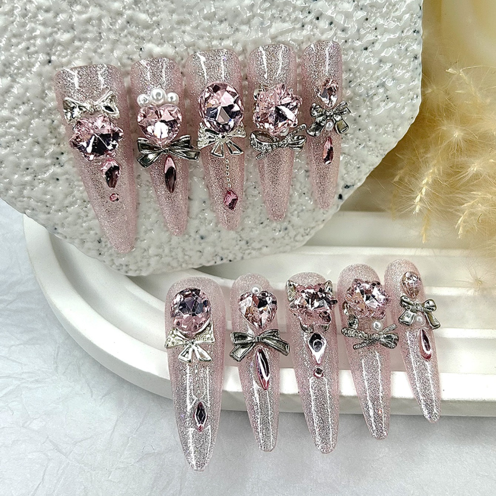 Luxury Pink Cat Eye Glitter St - 3D Printing Nails บทวิจารณ์และราคา