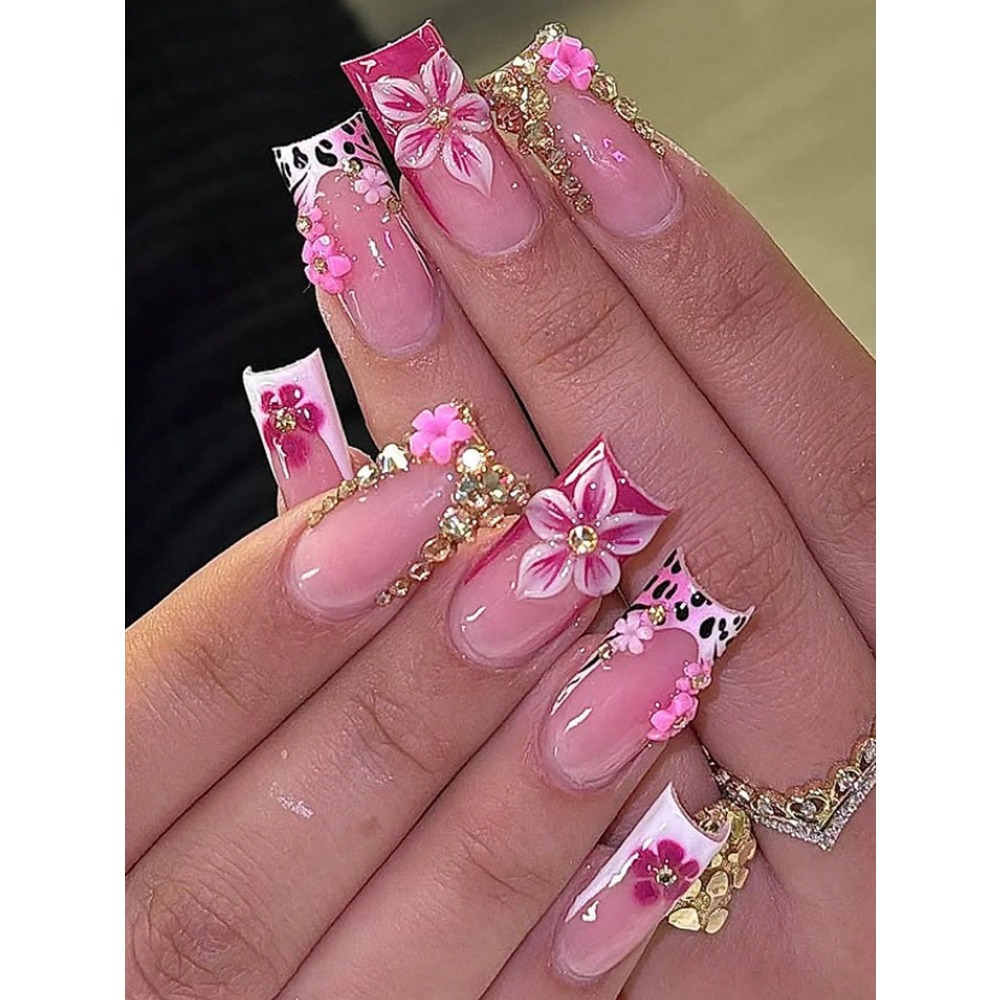 24pcs/Set Y2K Nail Stickers, F - 3D Printing Nails บทวิจารณ์และราคา