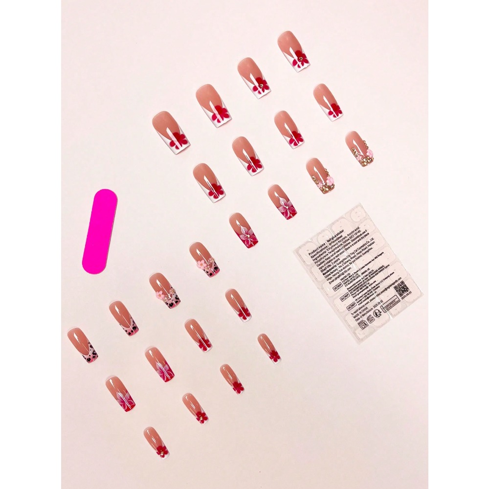 24pcs/Set Y2K Nail Stickers, F - 3D Printing Nails บทวิจารณ์และราคา
