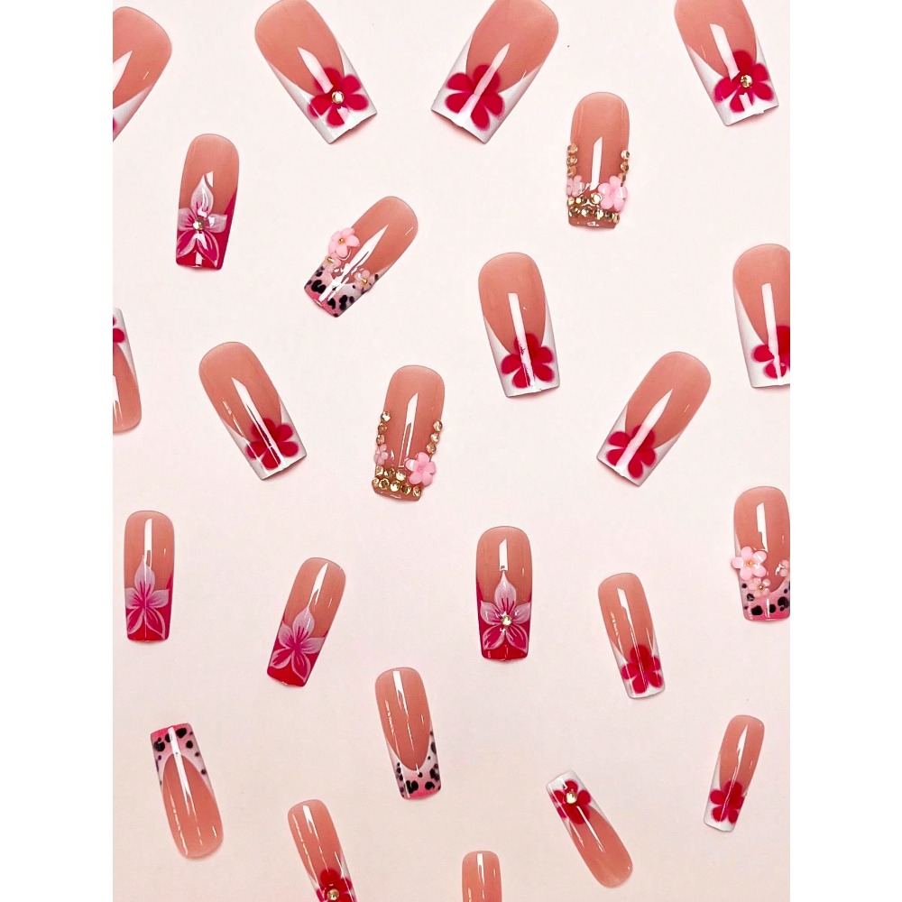 24pcs/Set Y2K Nail Stickers, F - 3D Printing Nails บทวิจารณ์และราคา