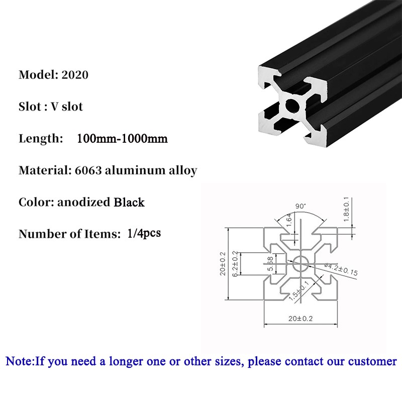 1/4PCS 2020 V-slot 2020V Europ - V Slot Aluminum Extrusion บทวิจารณ์และราคา