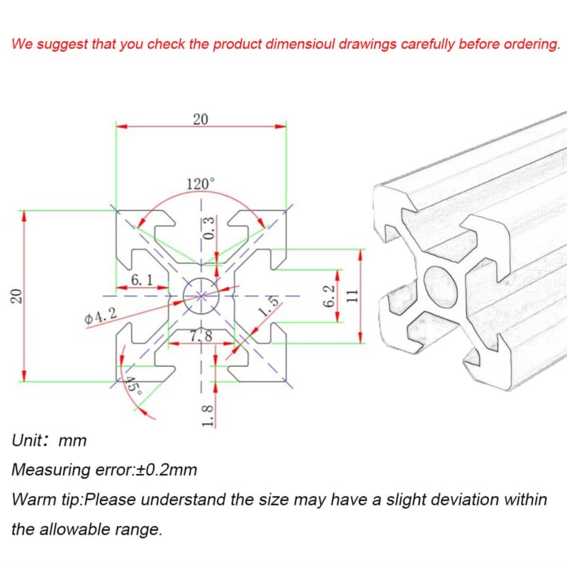 1/4PCS 2020 V-slot 2020V Europ - V Slot Aluminum Extrusion บทวิจารณ์และราคา