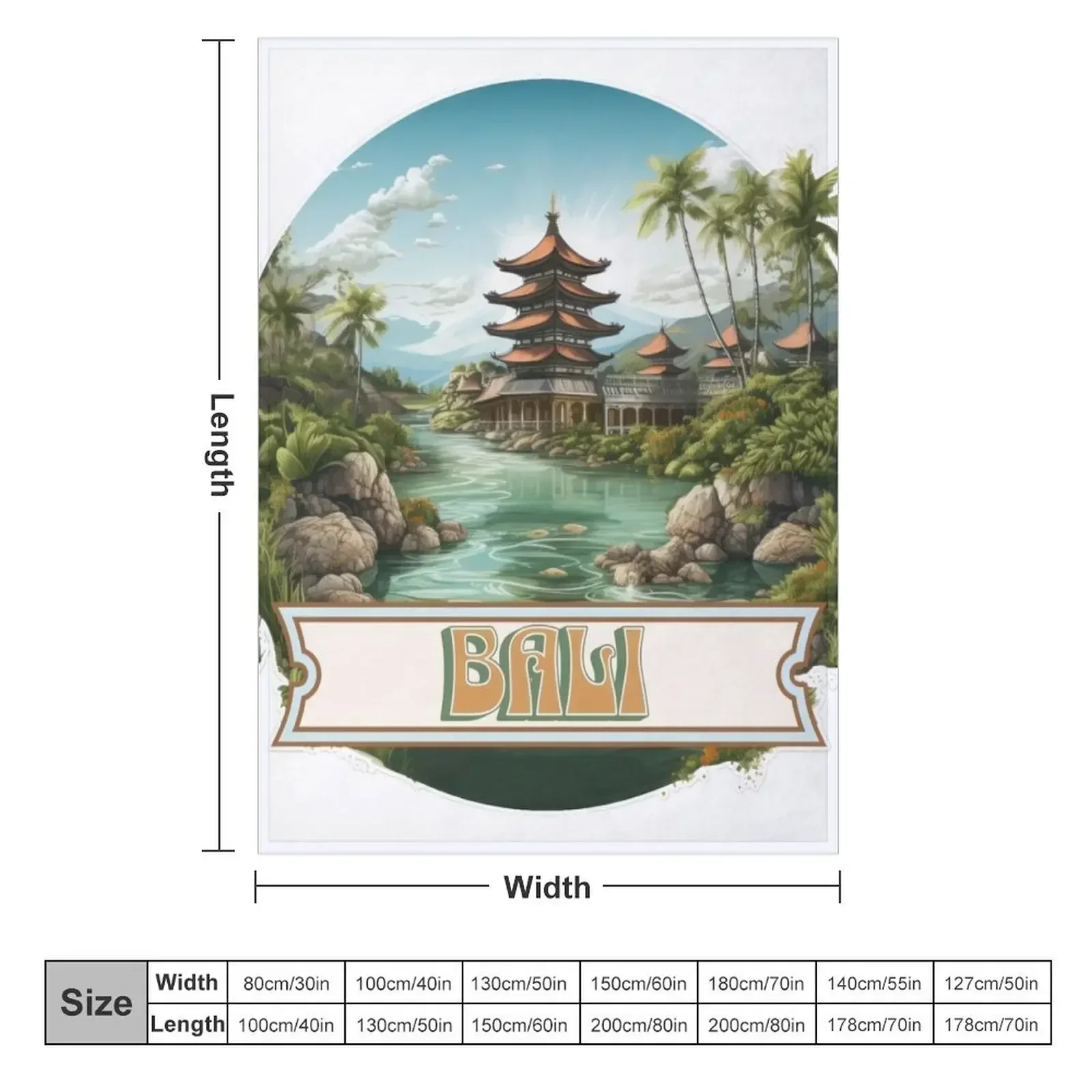Bali Indonesia Throw Blanket C - 3D Printing Bali บทวิจารณ์และราคา