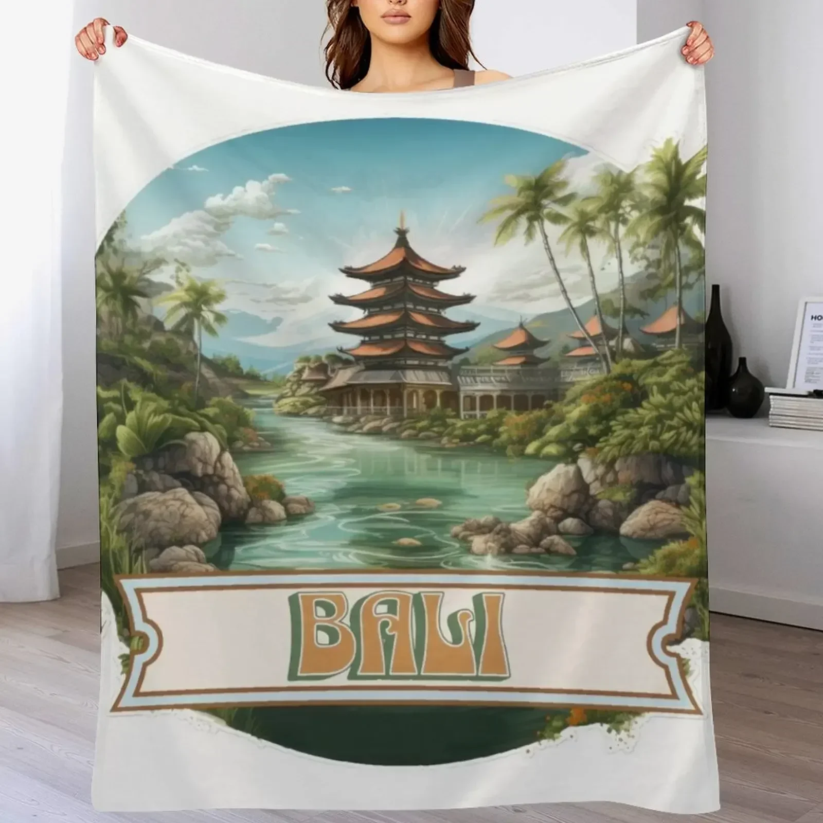 Bali Indonesia Throw Blanket C - 3D Printing Bali บทวิจารณ์และราคา
