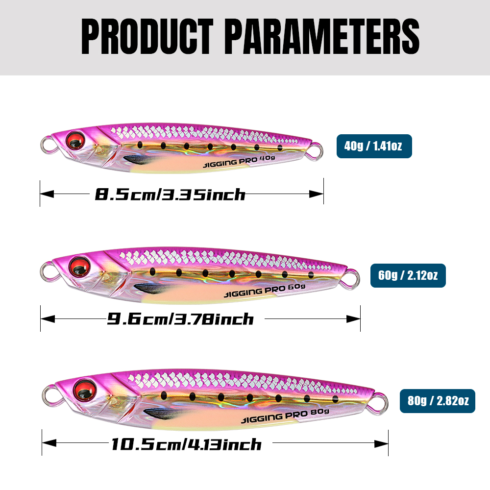 JIGGING PRO 40g 60g 80g Shore  - 3D Printing Lure บทวิจารณ์และราคา