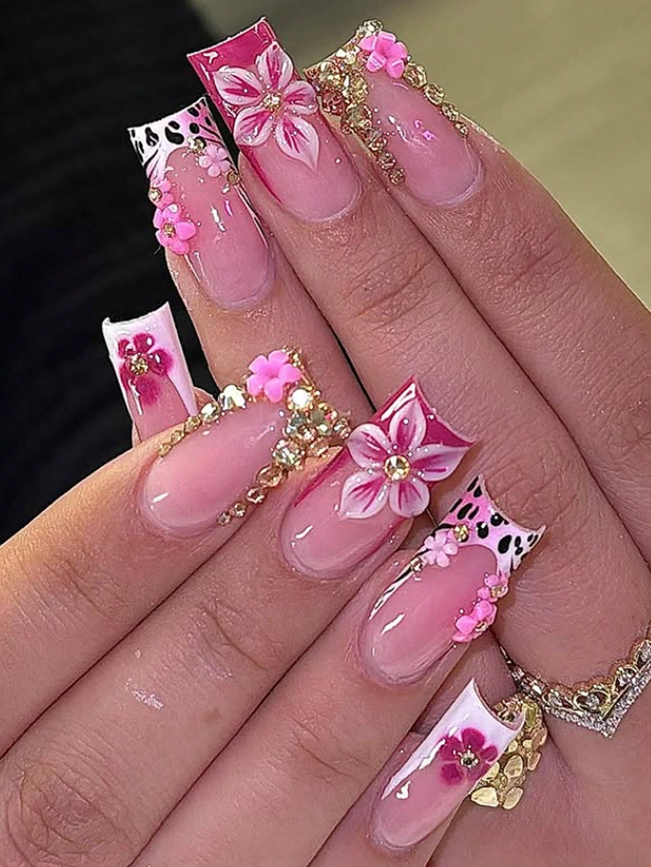 24pcs/Set Y2K Baddie Style Med - 3D Printing Nails บทวิจารณ์และราคา