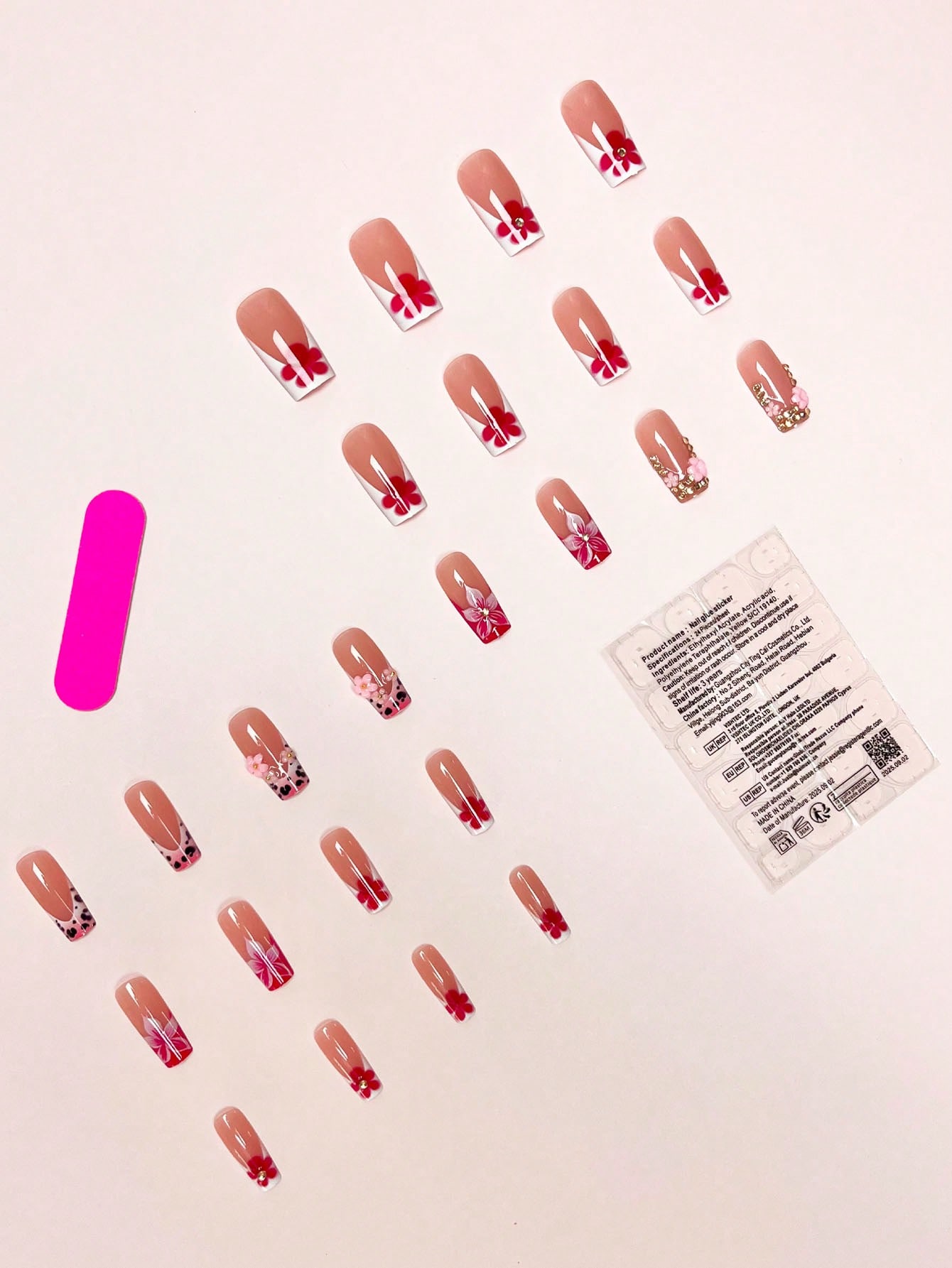 24pcs/Set Y2K Baddie Style Med - 3D Printing Nails บทวิจารณ์และราคา
