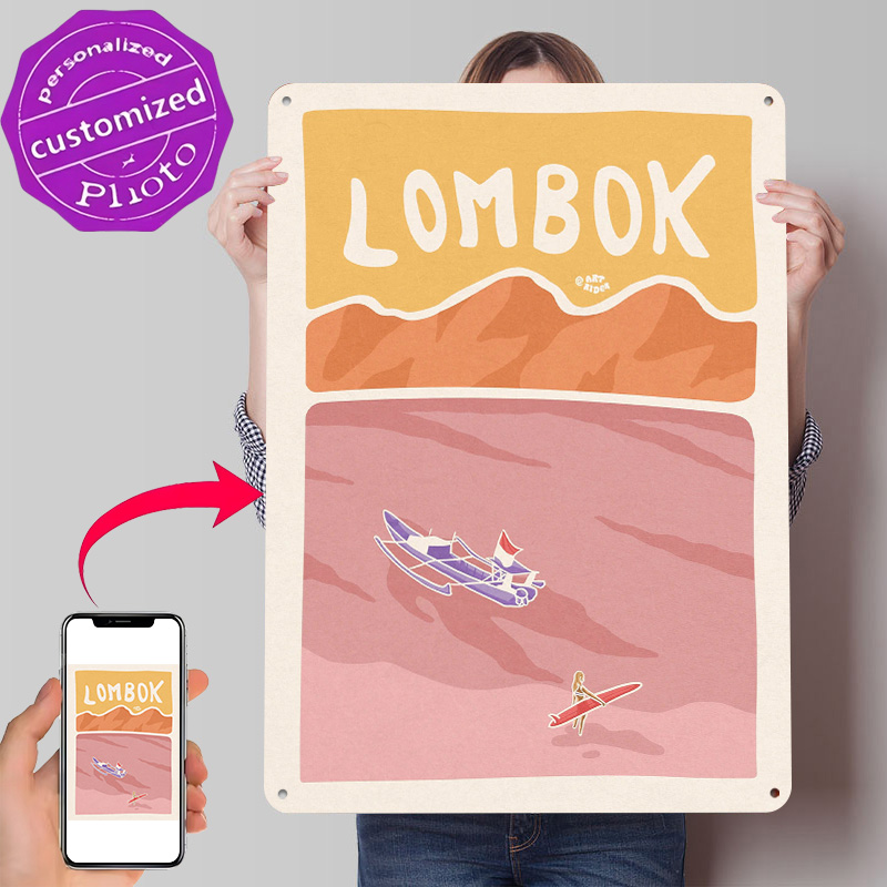 Bali Lombok Surf Poster Retro  - 3D Printing Bali บทวิจารณ์และราคา