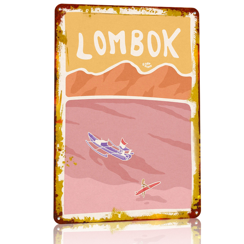 Bali Lombok Surf Poster Retro  - 3D Printing Bali บทวิจารณ์และราคา