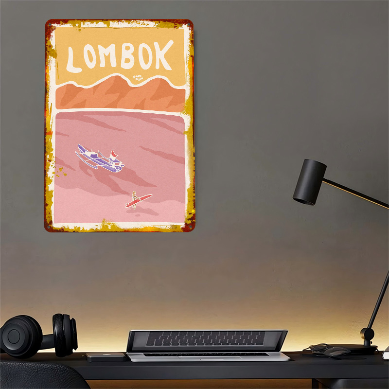 Bali Lombok Surf Poster Retro  - 3D Printing Bali บทวิจารณ์และราคา