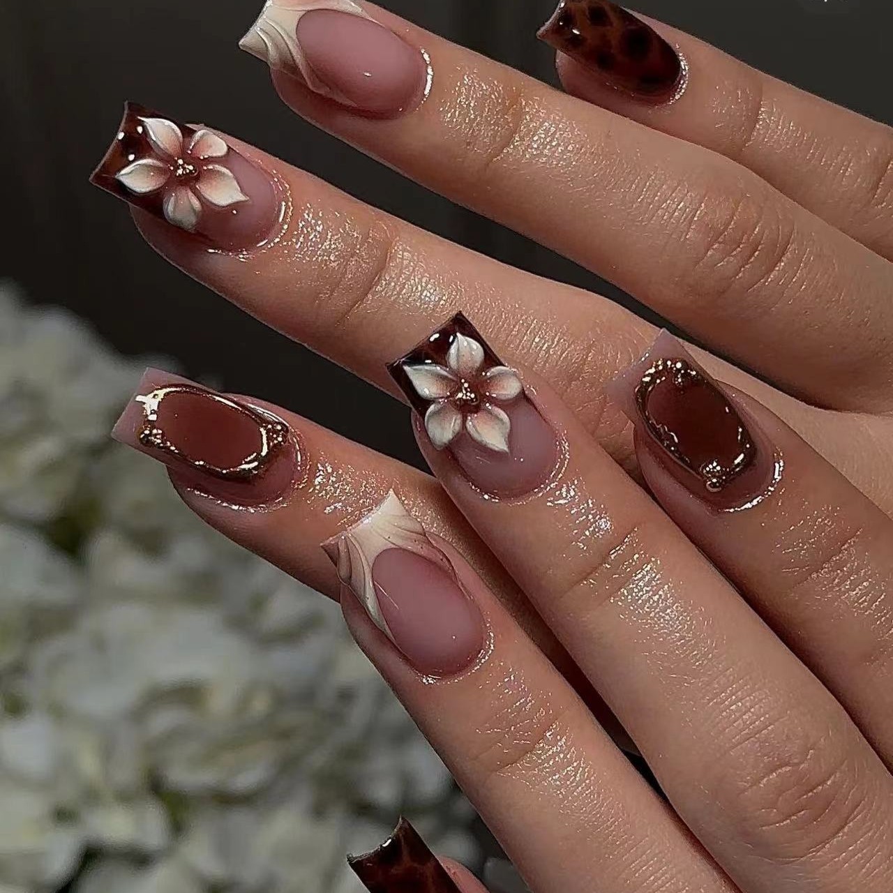 Short square fake nails for wo - 3D Printing Nails บทวิจารณ์และราคา