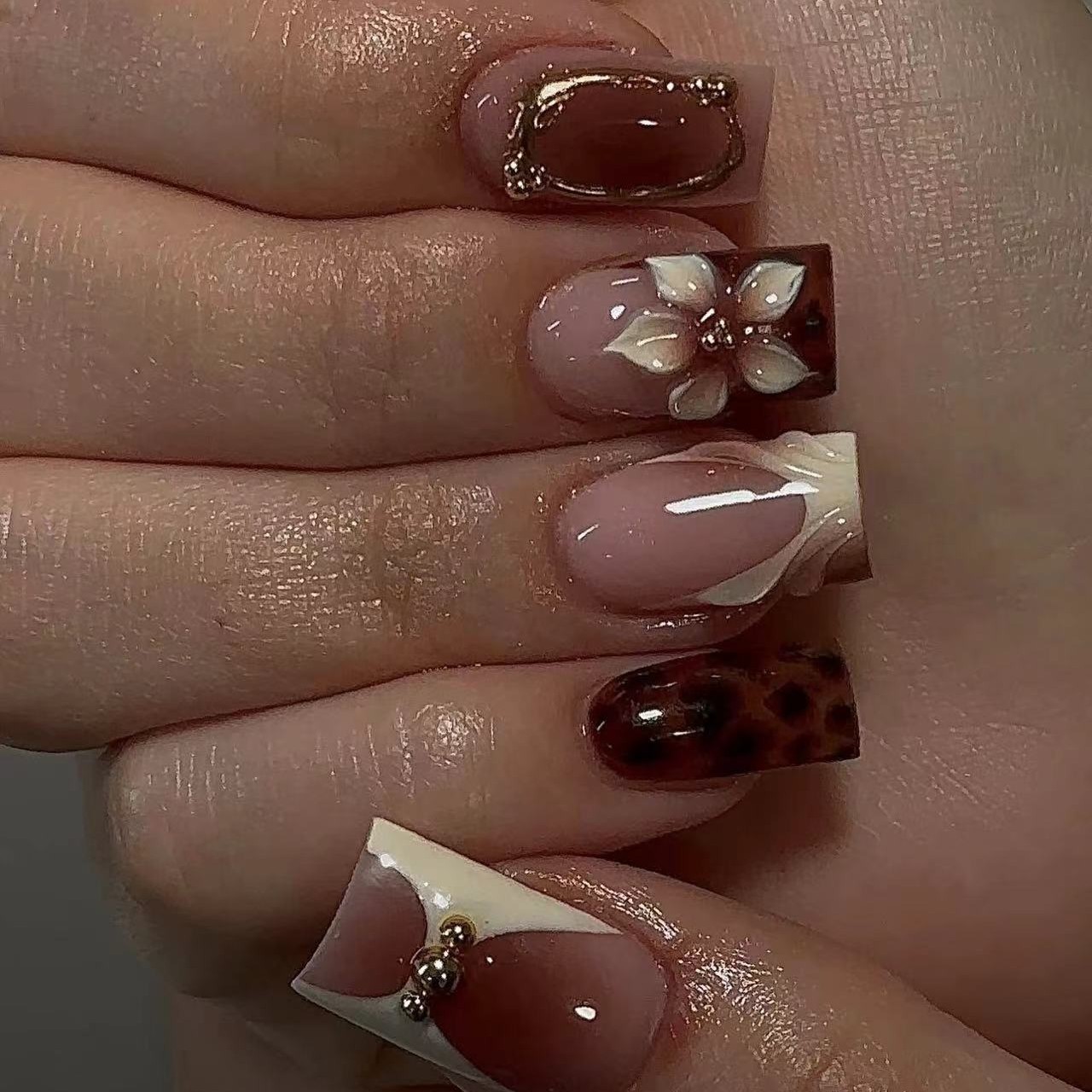 Short square fake nails for wo - 3D Printing Nails บทวิจารณ์และราคา