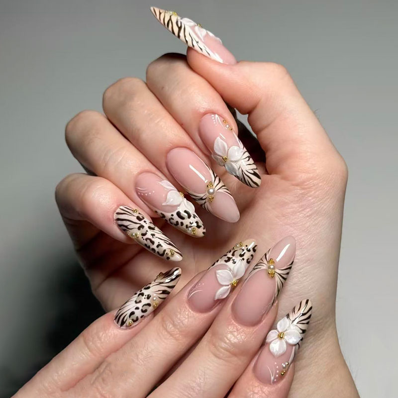 24pcs New sweet but cool Leopa - 3D Printing Nails บทวิจารณ์และราคา