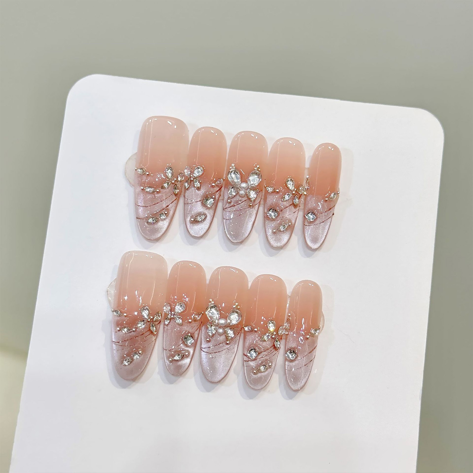 10pcs Handmade Press On Nails  - 3D Printing Nails บทวิจารณ์และราคา