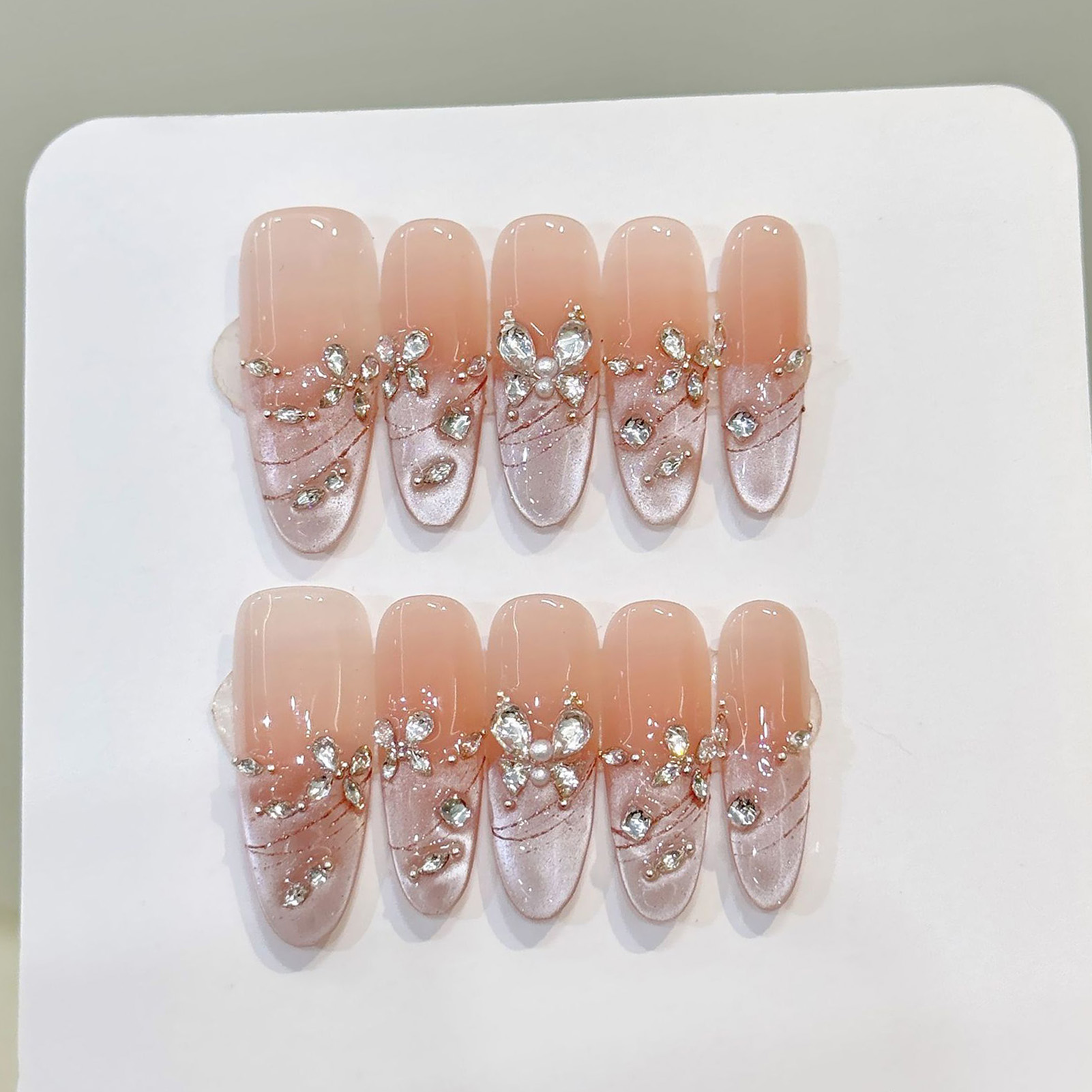 10pcs Handmade Press On Nails  - 3D Printing Nails บทวิจารณ์และราคา