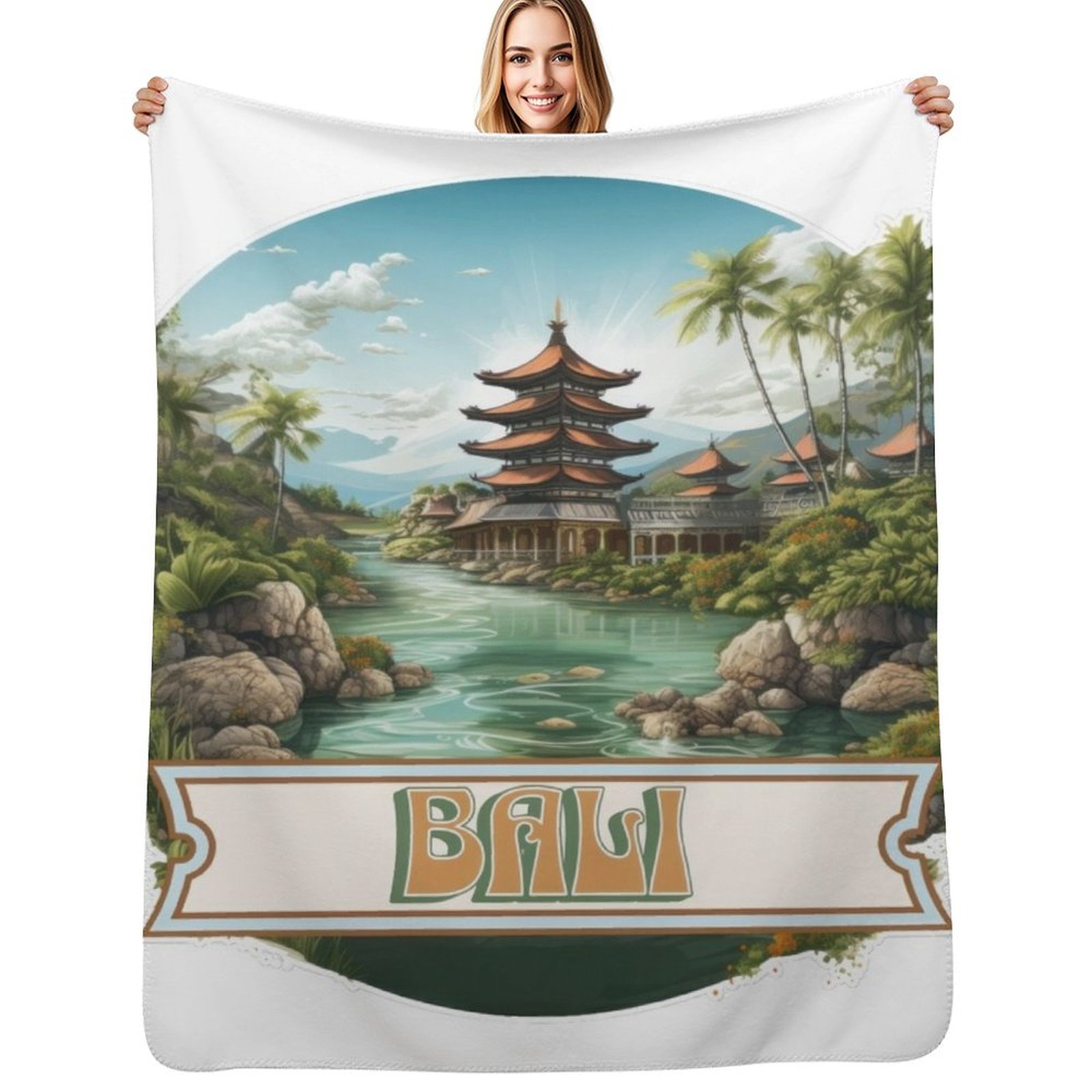 Bali Indonesia Throw Blanket A - 3D Printing Bali บทวิจารณ์และราคา